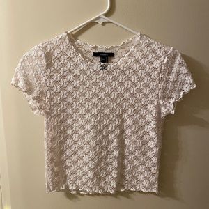 laced cropped shirt